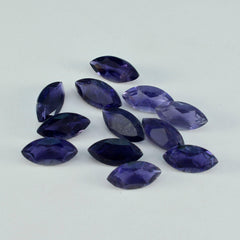 Riyogems 1PC Blue Iolite Faceted 7x14 mm Marquise Shape startling Quality Gemstone