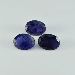 Riyogems 1PC Blue Iolite Faceted 12x16 mm Oval Shape A1 Quality Gem