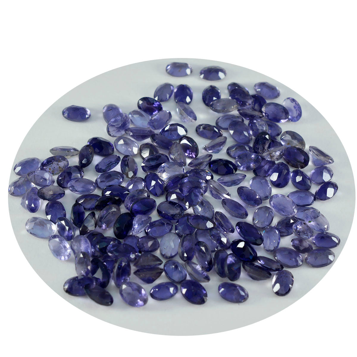 Riyogems 1PC Blue Iolite Faceted 3x5 mm Oval Shape awesome Quality Loose Gemstone