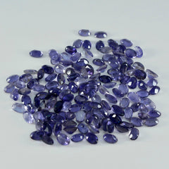 riyogems 1pc ブルー アイオライト ファセット 3x5 mm 楕円形、素晴らしい品質のルース宝石