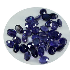 Riyogems 1PC Blue Iolite Faceted 5x7 mm Oval Shape amazing Quality Gems