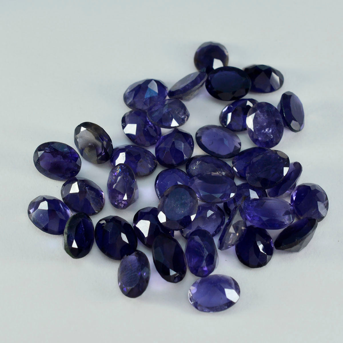 Riyogems 1PC Blue Iolite Faceted 5x7 mm Oval Shape amazing Quality Gems