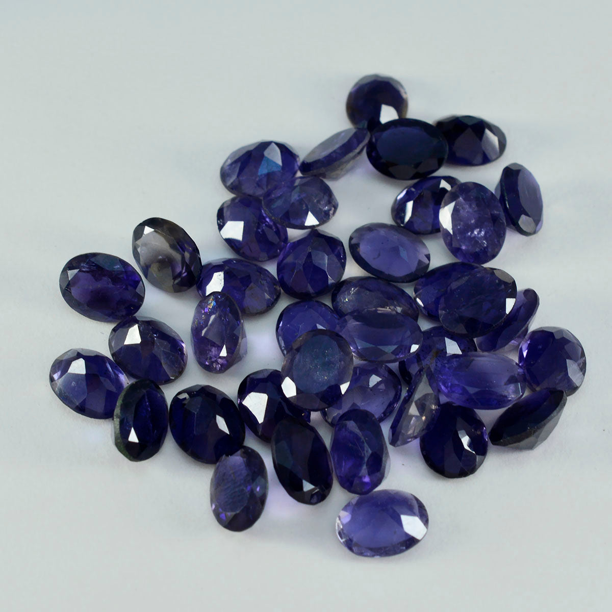 Riyogems 1PC blauwe ioliet gefacetteerde 5x7 mm ovale vorm verbazingwekkende kwaliteitsedelstenen