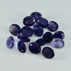riyogems 1pc iolite bleue facettée 6x8 mm forme ovale jolie pierre de qualité