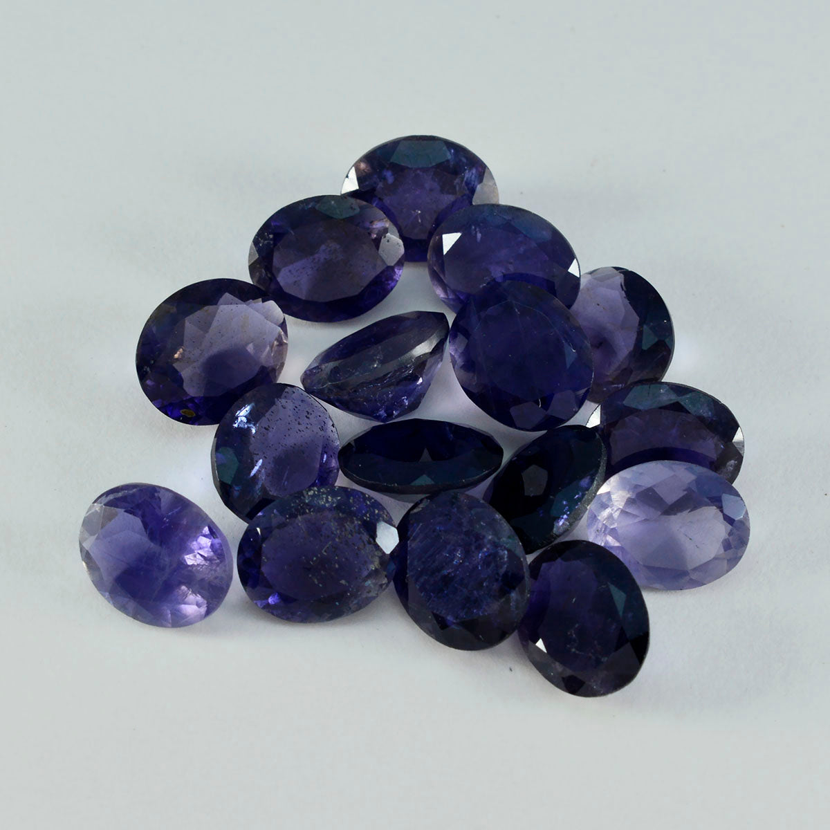 Riyogems 1PC Blue Iolite Faceted 7x9 mm Oval Shape A Quality Gemstone