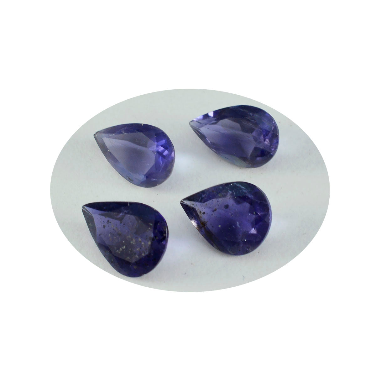Riyogems 1PC Blue Iolite Faceted 10x14 mm Pear Shape good-looking Quality Loose Gemstone