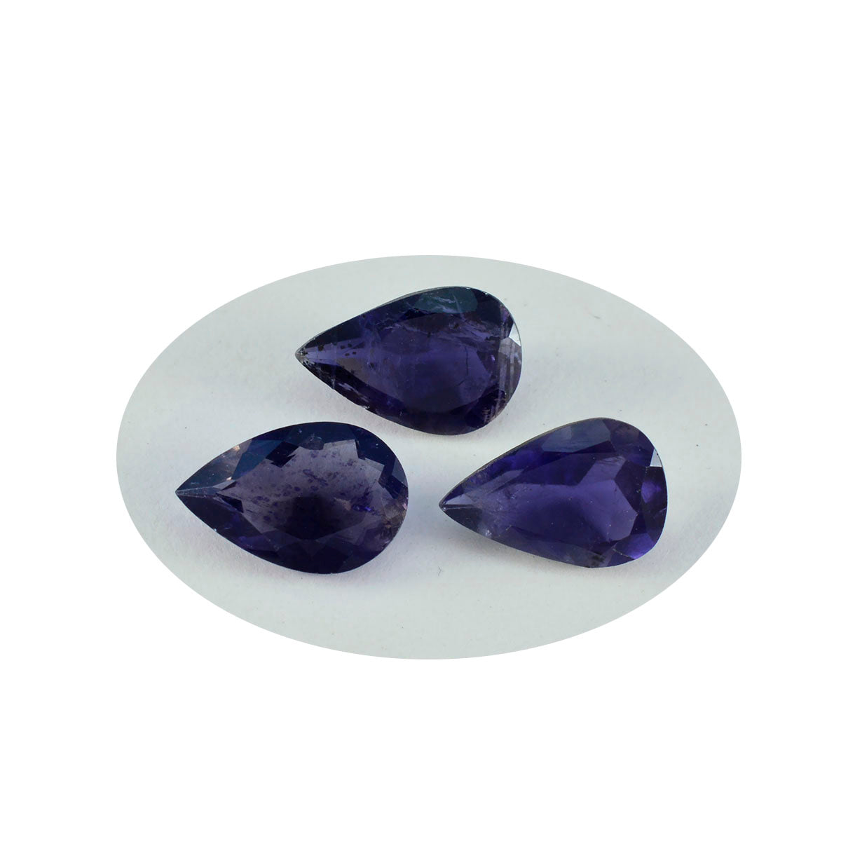 Riyogems 1PC Blue Iolite Faceted 12x16 mm Pear Shape nice-looking Quality Gem