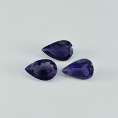 Riyogems 1PC Blue Iolite Faceted 12x16 mm Pear Shape nice-looking Quality Gem