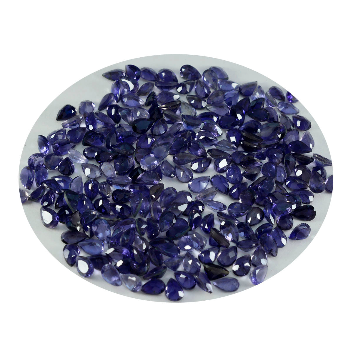 Riyogems 1 Stück blauer Iolith, facettiert, 3 x 5 mm, Birnenform, hochwertige Edelsteine