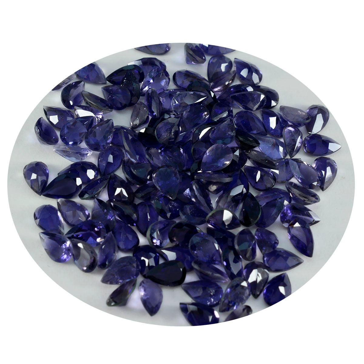 riyogems 1st blå iolit fasetterad 4x6 mm päronform fin kvalitetssten
