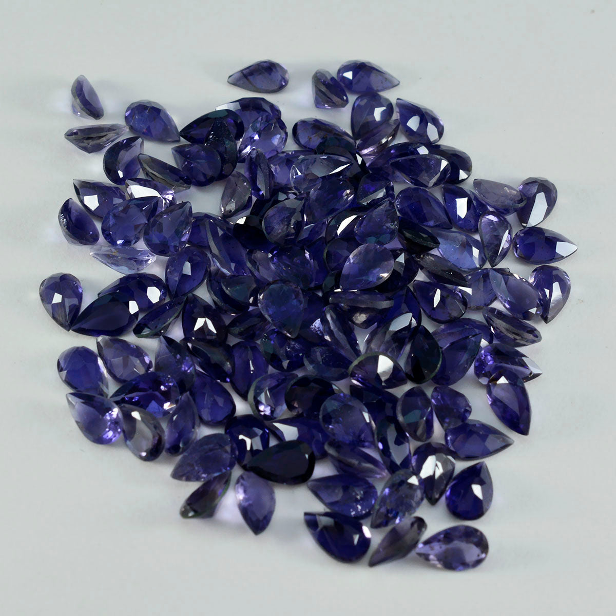 riyogems 1шт синий иолит ограненный 4х6 мм камень грушевидной формы хорошее качество