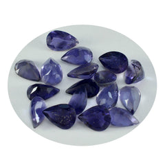 riyogems 1pc blue iolite faceted 6x9 mm pear shape attractive quality loose gem