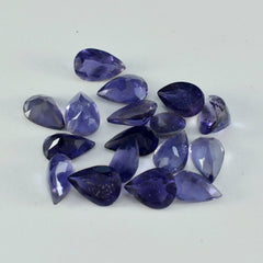 riyogems 1pc blue iolite faceted 6x9 mm pear shape attractive quality loose gem