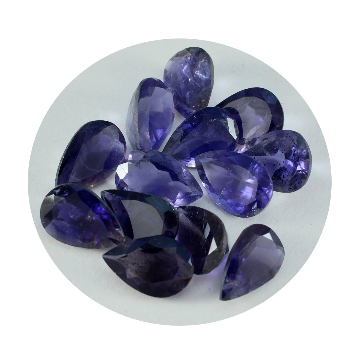 Riyogems 1 pièce d'iolite bleue à facettes 8x12mm en forme de poire, pierre ample de belle qualité