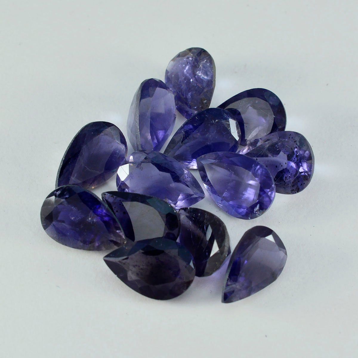 riyogems 1 st blå iolit fasetterad 8x12 mm päronform stilig kvalitet lös sten