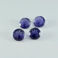 Riyogems 1PC Blue Iolite Faceted 14x14 mm Round Shape beauty Quality Loose Gems
