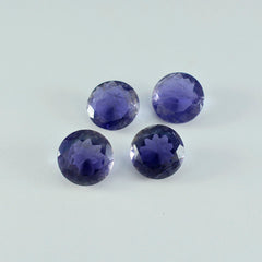 Riyogems 1 pièce iolite bleue à facettes 14x14mm forme ronde beauté qualité pierres précieuses en vrac