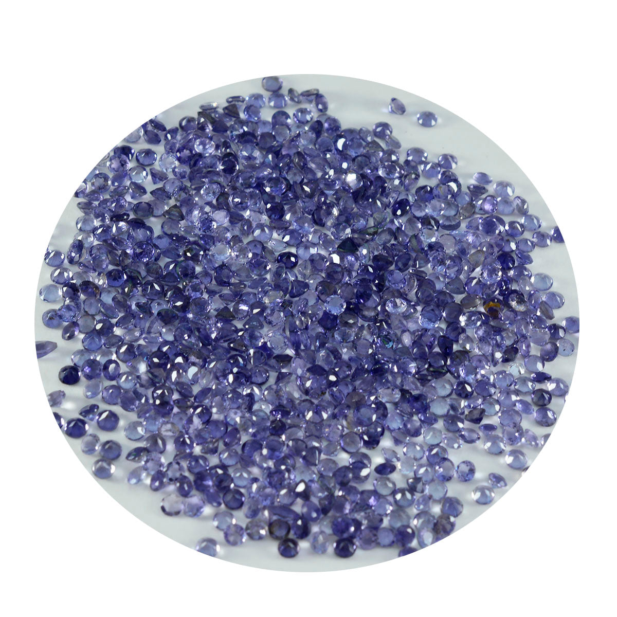 Riyogems 1PC Blue Iolite Faceted 2x2 mm Round Shape excellent Quality Gems