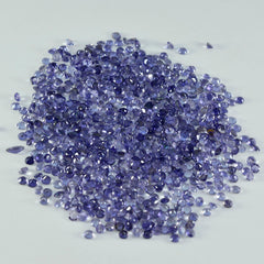 Riyogems 1 pieza de gemas de iolita azul facetadas de 2x2 mm con forma redonda, gemas de excelente calidad