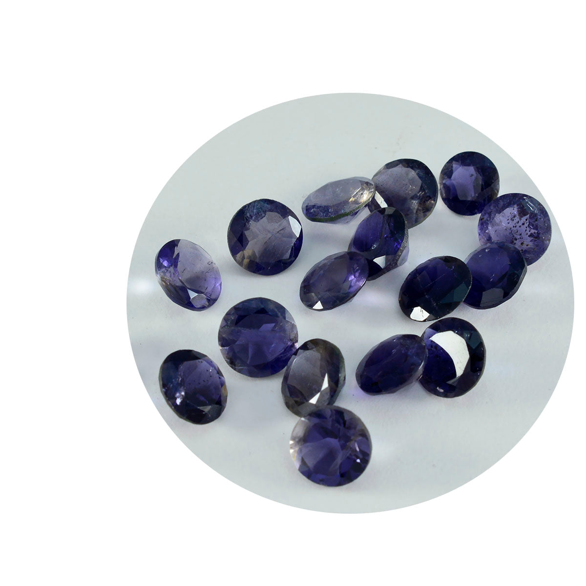 Riyogems 1PC Blue Iolite Faceted 6x6 mm Round Shape handsome Quality Loose Gems
