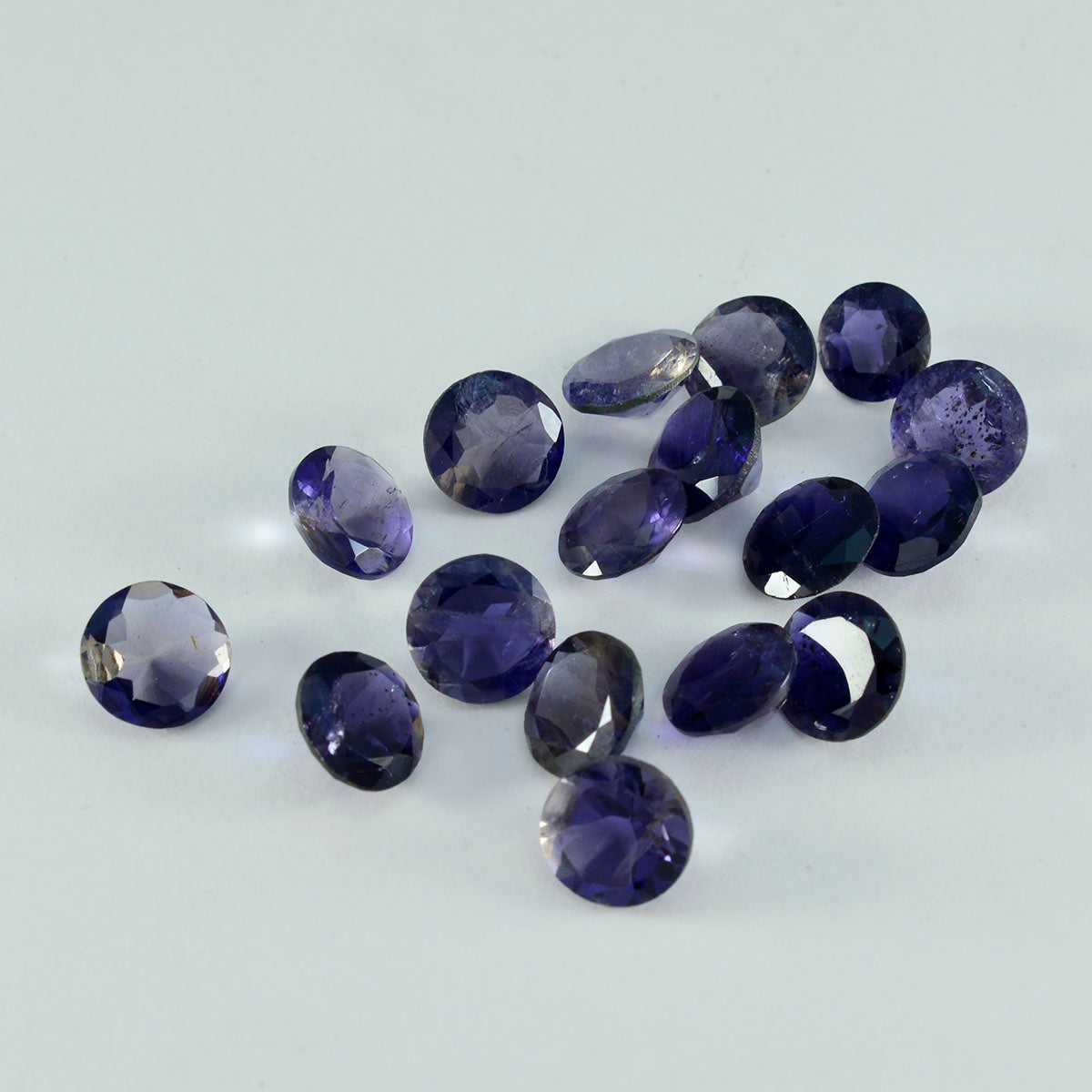 Riyogems 1PC Blue Iolite Faceted 6x6 mm Round Shape handsome Quality Loose Gems