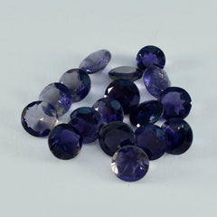 riyogems 1pc blue iolite faceted 7x7 mm round shape great quality loose stone