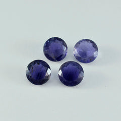 riyogems 1шт синий иолит ограненный 9х9 мм круглая форма драгоценный камень потрясающего качества