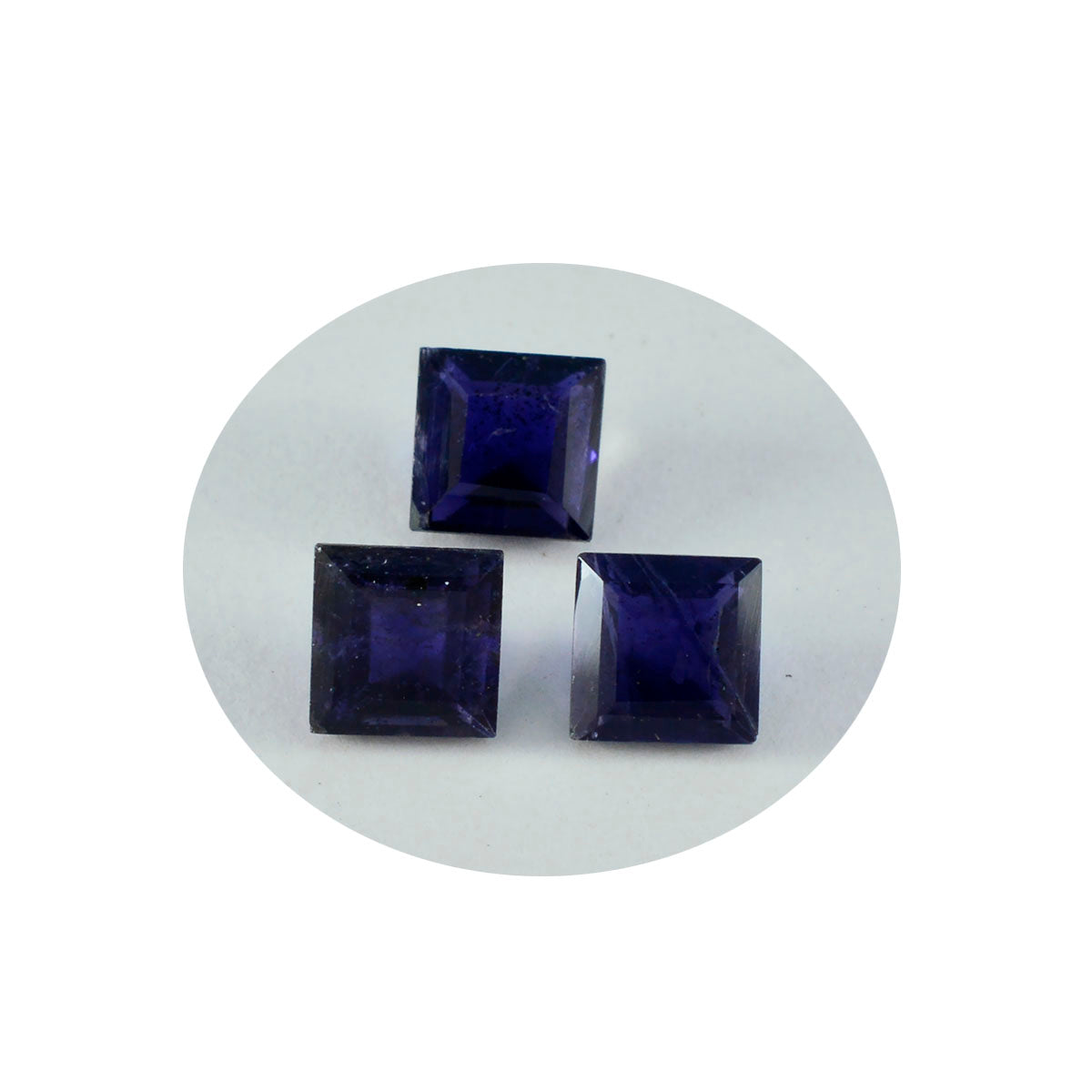 riyogems 1pc iolite bleue à facettes 11x11 mm forme carrée belle qualité pierre précieuse en vrac
