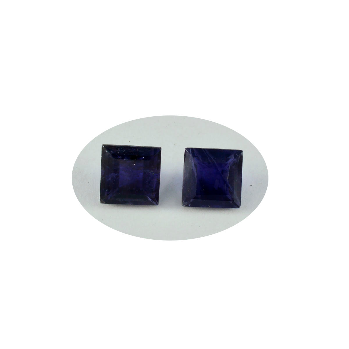 Riyogems 1PC Blue Iolite Faceted 12x12 mm Square Shape beautiful Quality Gem