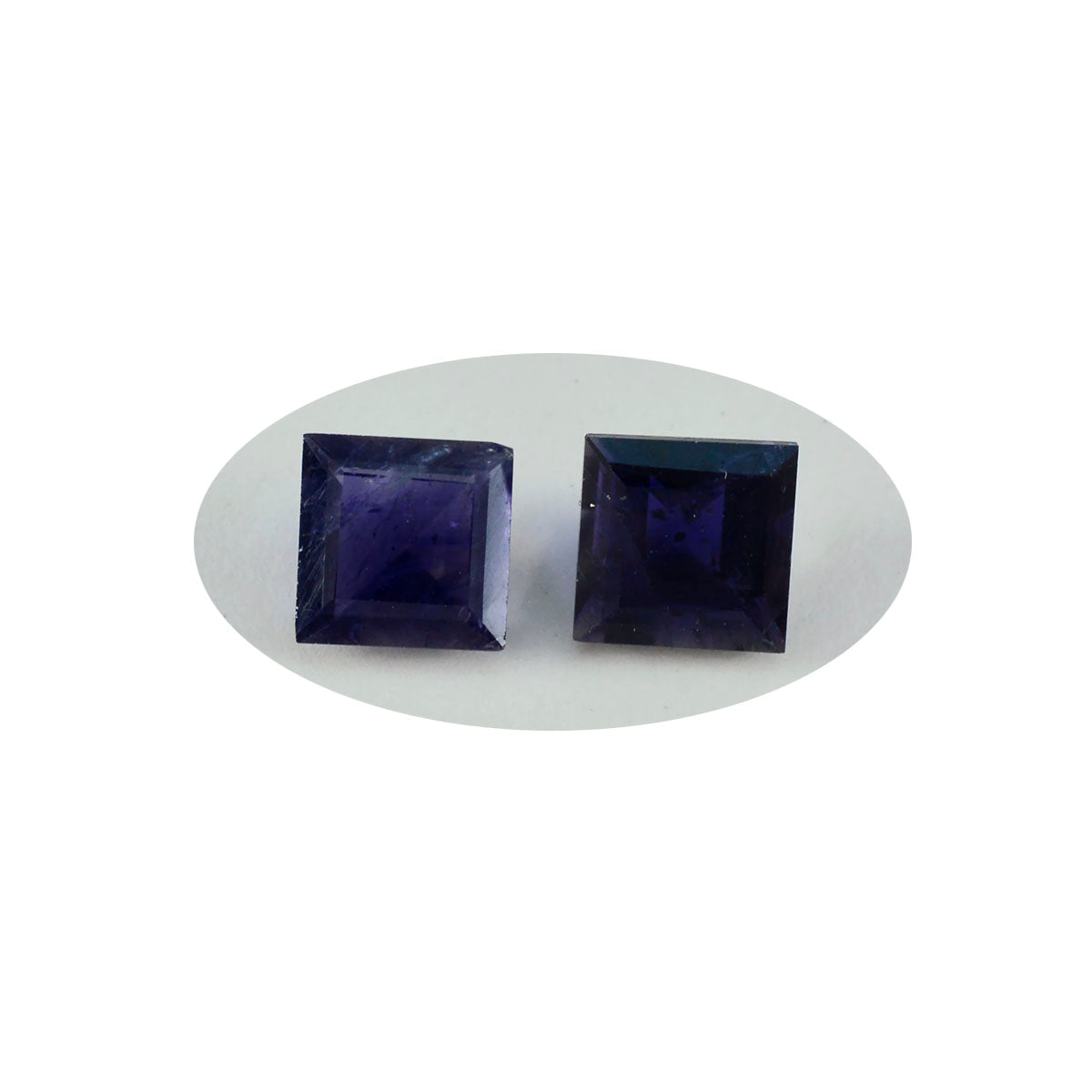 Riyogems 1 Stück blauer Iolith, facettiert, 13 x 13 mm, quadratische Form, attraktive Qualitätsedelsteine