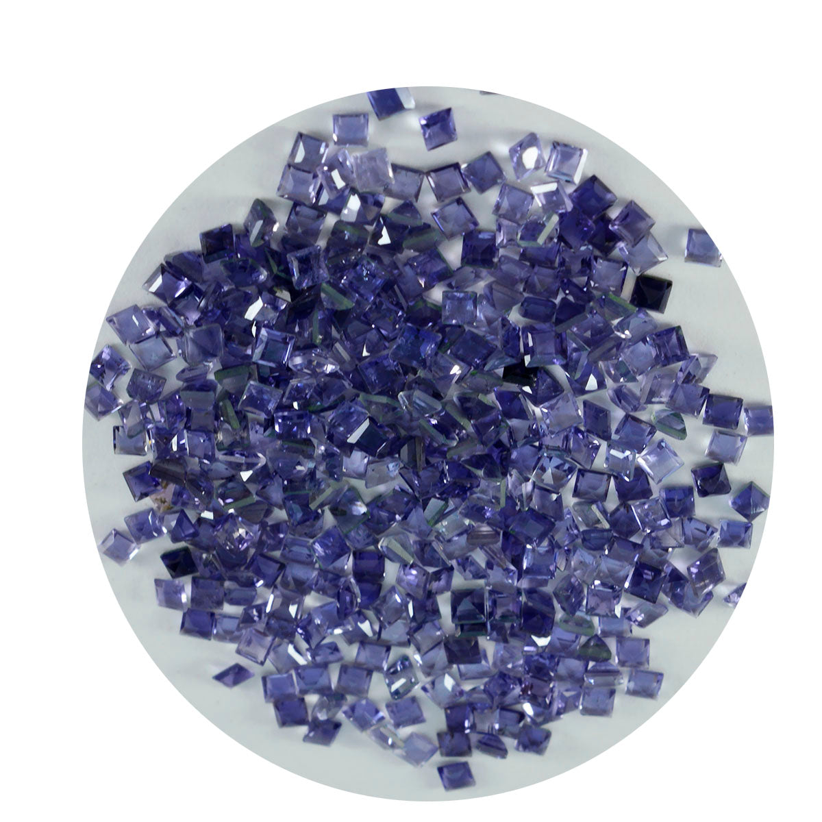riyogems 1pc ブルーアイオライト ファセット 3x3 mm 正方形の形状のかわいい品質ルース宝石