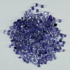 Riyogems 1PC Blue Iolite Faceted 3x3 mm Square Shape cute Quality Loose Gemstone