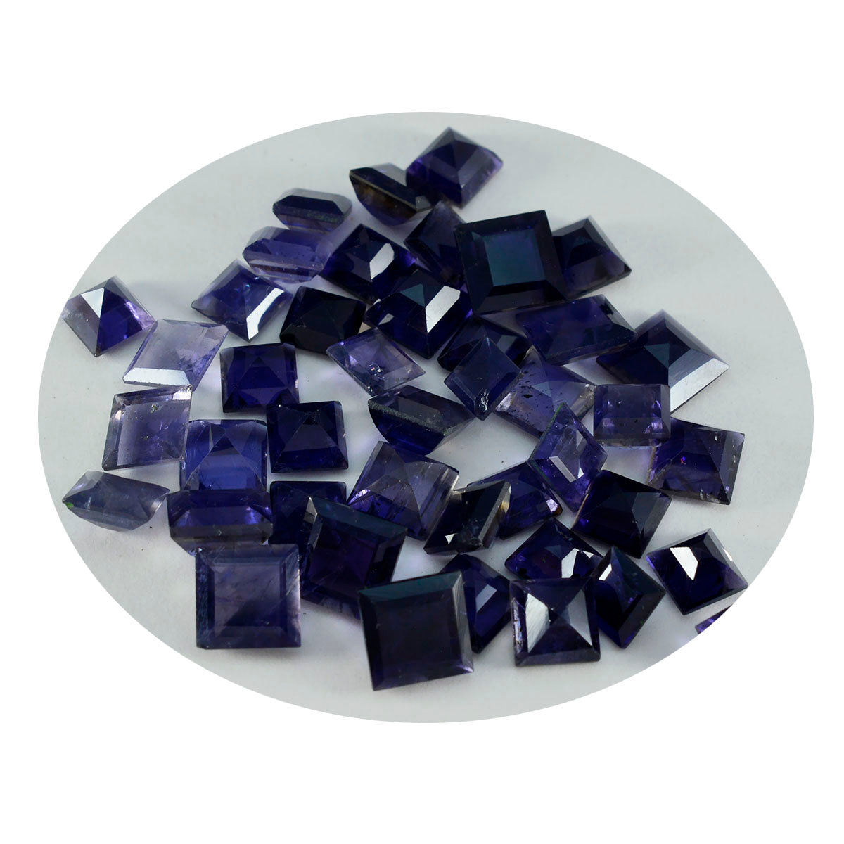 Riyogems 1 pièce d'iolite bleue à facettes 9x9mm forme carrée a1 qualité pierres précieuses en vrac