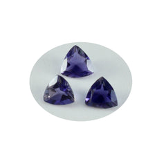 riyogems 1 pezzo di iolite blu sfaccettata 10x10 mm a forma di trilione di pietra di bella qualità
