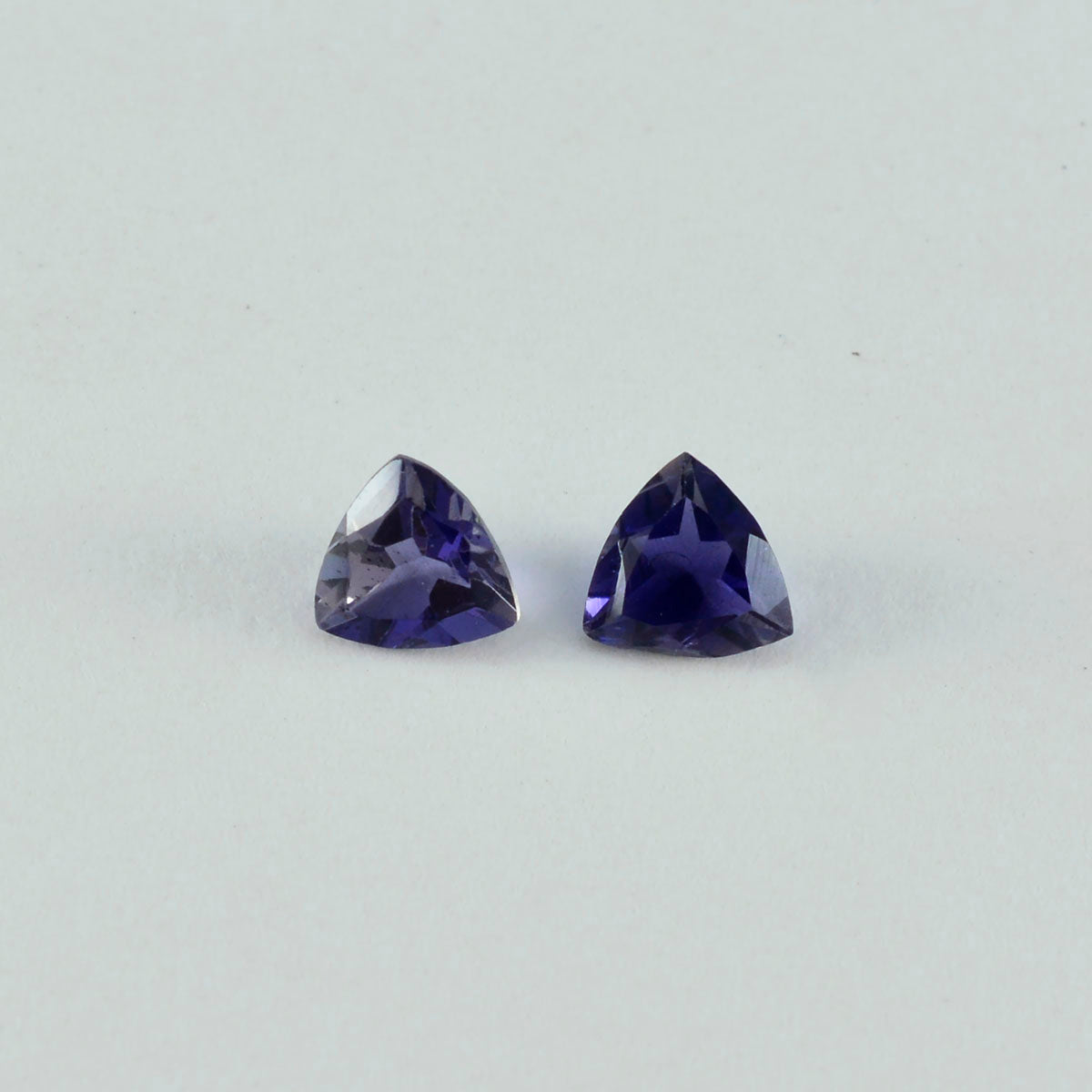 riyogems 1шт синий иолит ограненный 11x11 мм драгоценный камень в форме триллиона отличное качество