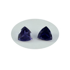 Riyogems 1PC Blue Iolite Faceted 12x12 mm Trillion Shape fantastic Quality Loose Gem