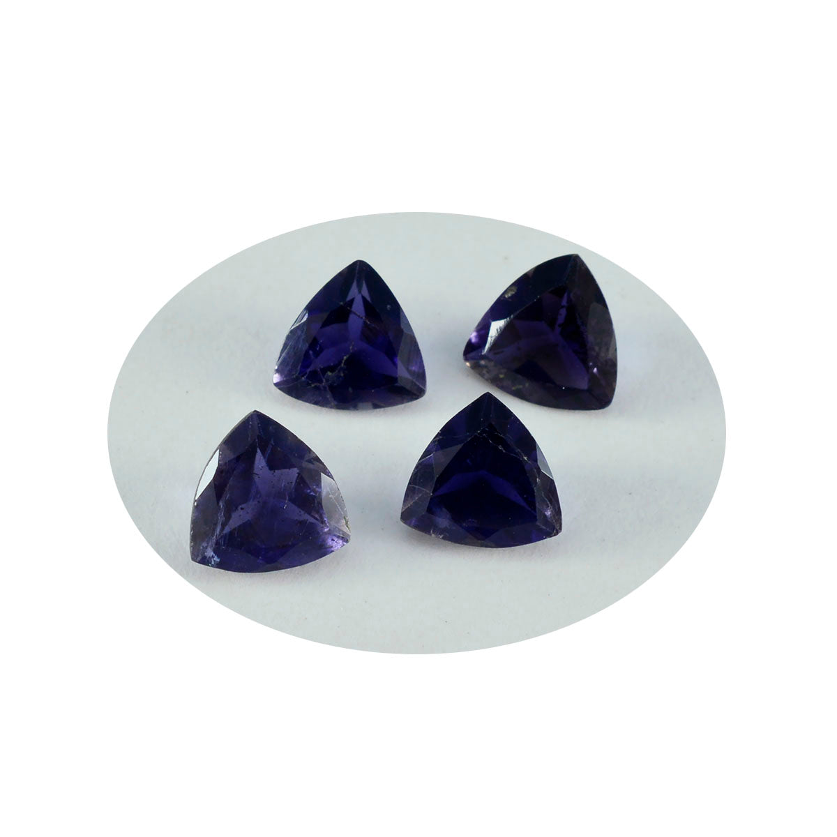 riyogems 1 pezzo di iolite blu sfaccettata 14x14 mm a forma di trilione, pietra sciolta di qualità meravigliosa