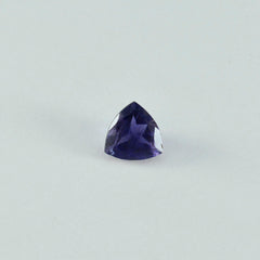Riyogems 1PC Blue Iolite Faceted 15x15 mm Trillion Shape sweet Quality Loose Gemstone