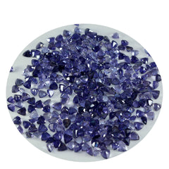 riyogems 1pc ブルー アイオライト ファセット 4x4 mm 兆形状の見栄えの良い品質のルース宝石
