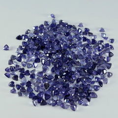 Riyogems 1 pièce d'iolite bleue à facettes 4x4mm en forme de trillion, gemme en vrac de belle qualité