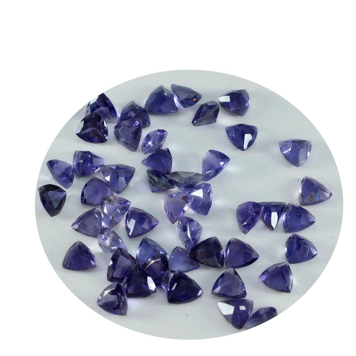 Riyogems, 1 pieza, iolita azul facetada, 5x5 mm, forma de billón, gemas sueltas de buena calidad