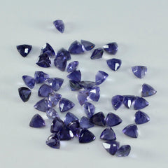 Riyogems 1PC Blue Iolite Faceted 5x5 mm Trillion Shape nice-looking Quality Loose Gems