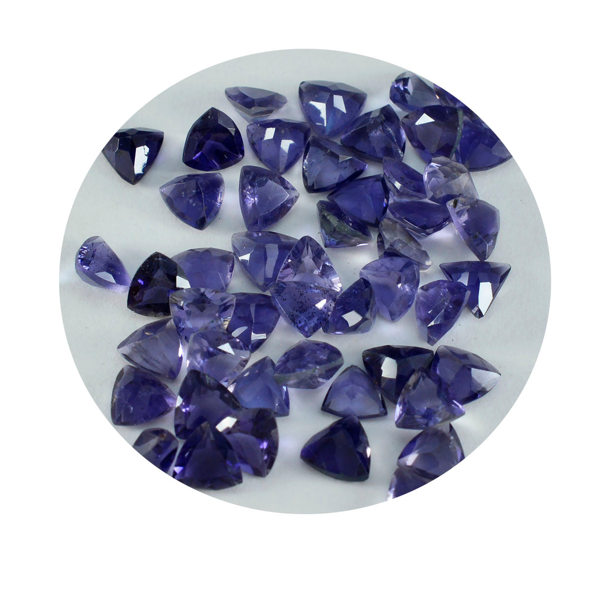 riyogems 1 pezzo di iolite blu sfaccettata 6x6 mm a forma di trilione, pietra sciolta di eccellente qualità