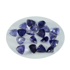 Riyogems 1 Stück blauer Iolith, facettiert, 7 x 7 mm, Billionenform, hübscher, hochwertiger, loser Edelstein