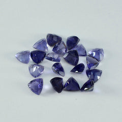 Riyogems 1PC Blue Iolite Faceted 7x7 mm Trillion Shape pretty Quality Loose Gemstone