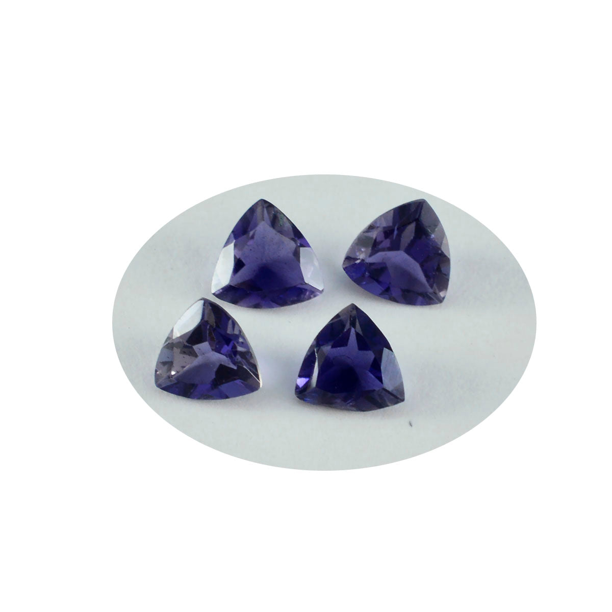 riyogems 1 шт. синий иолит ограненный 9x9 мм драгоценные камни в форме триллиона прекрасного качества