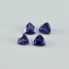 Riyogems 1 pièce d'iolite bleue à facettes 9x9mm en forme de trillion de belles pierres précieuses de qualité
