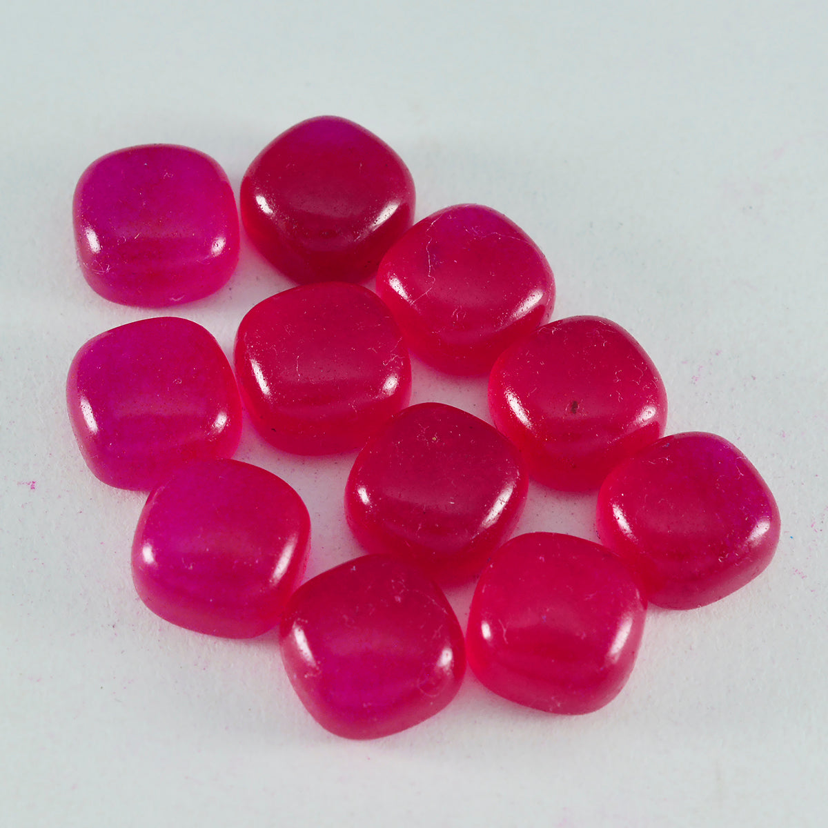 Riyogems 1 pieza cabujón de jaspe rojo 6x6 mm forma de cojín gemas de calidad increíble