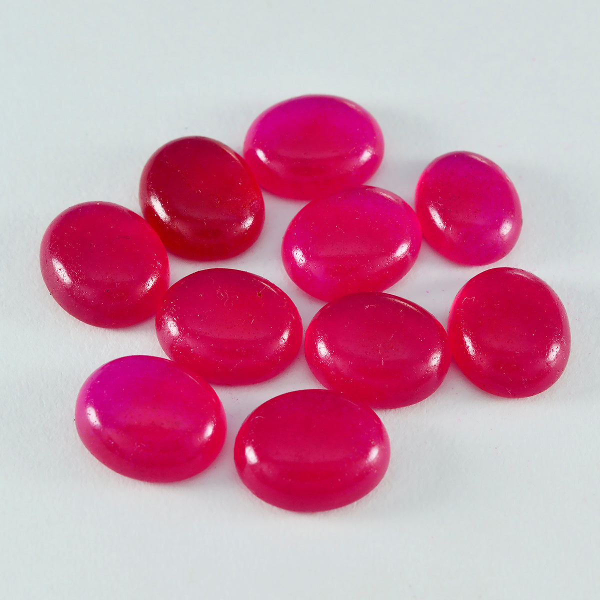 Riyogems 1 Stück roter Jaspis-Cabochon, 6 x 8 mm, ovale Form, A+-Qualität, lose Edelsteine