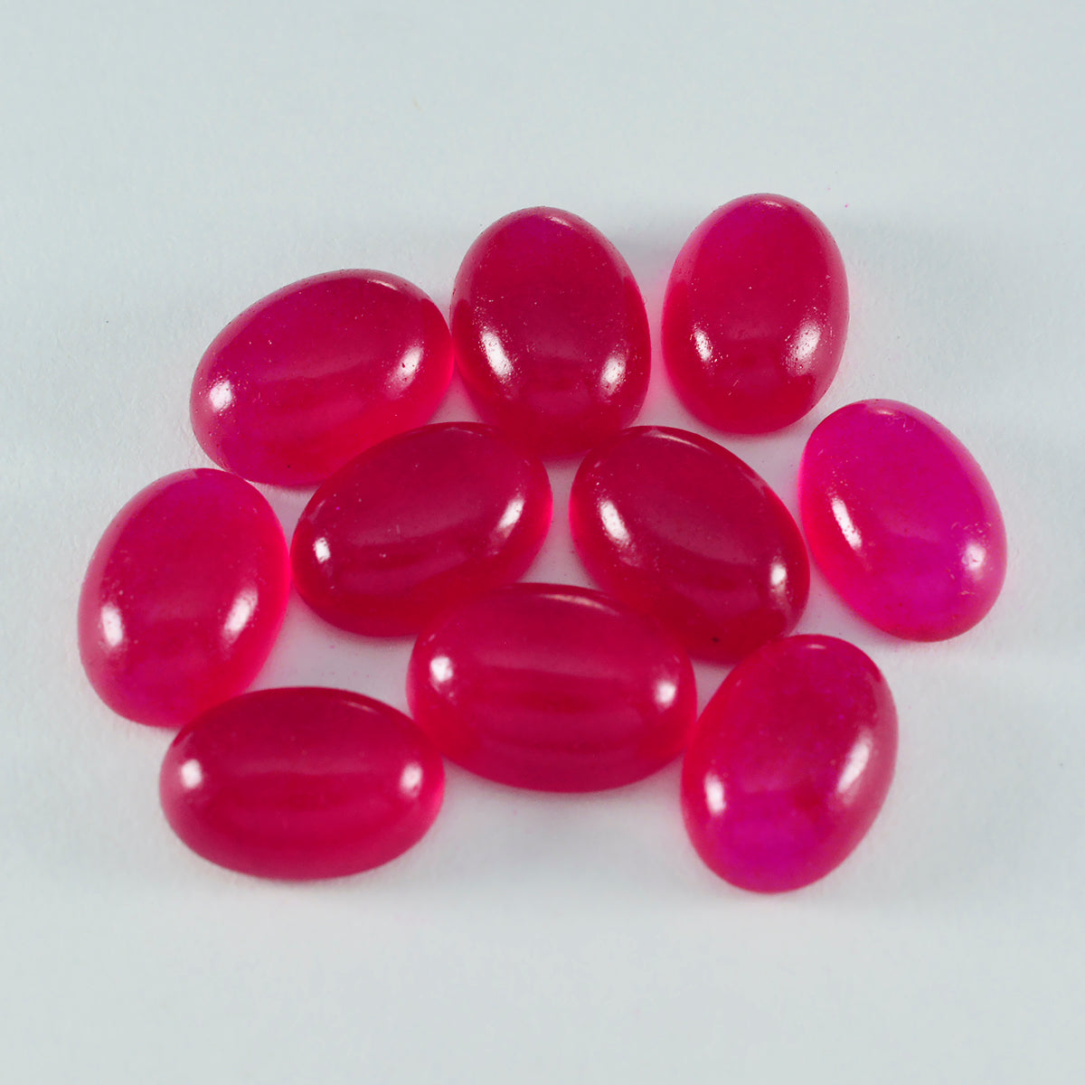 riyogems 1 st röd jaspis cabochon 8x10 mm oval form a1 kvalitet lös ädelsten